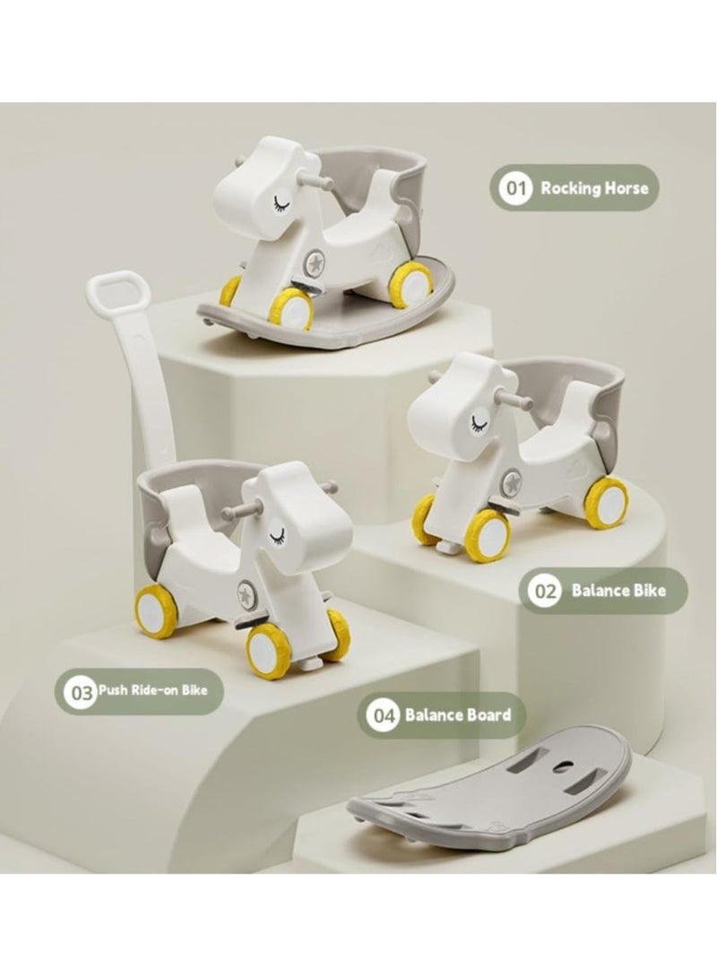 فول جوي حصان هزاز   مع مسند للظهر للأطفال الصغار مع لوح توازن قابل للفصل ومسند للقدمين 3*1 - Image 3