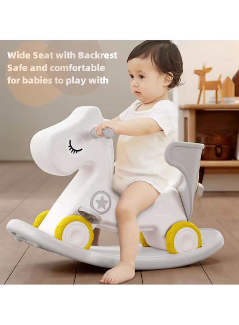 فول جوي حصان هزاز   مع مسند للظهر للأطفال الصغار مع لوح توازن قابل للفصل ومسند للقدمين 3*1 - Image 5