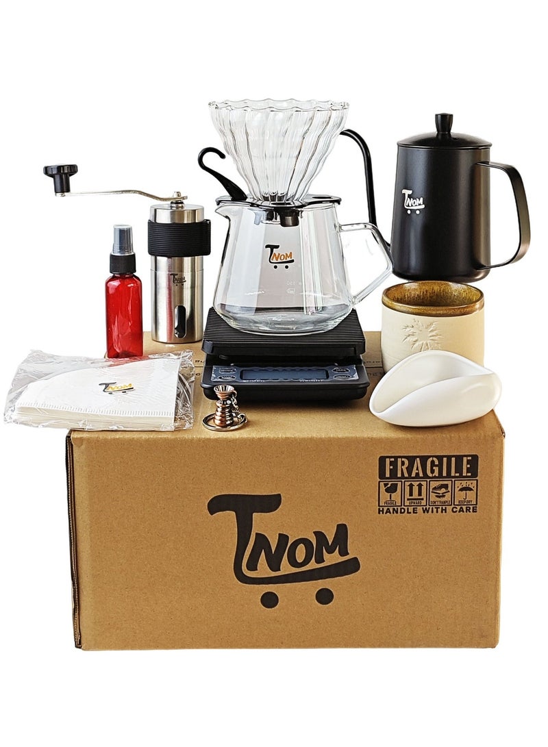 تنوم مجموعة أدوات تقطير V60 - طقم كامل من 9 قطع لتحضير القهوة المختصة - Image 1