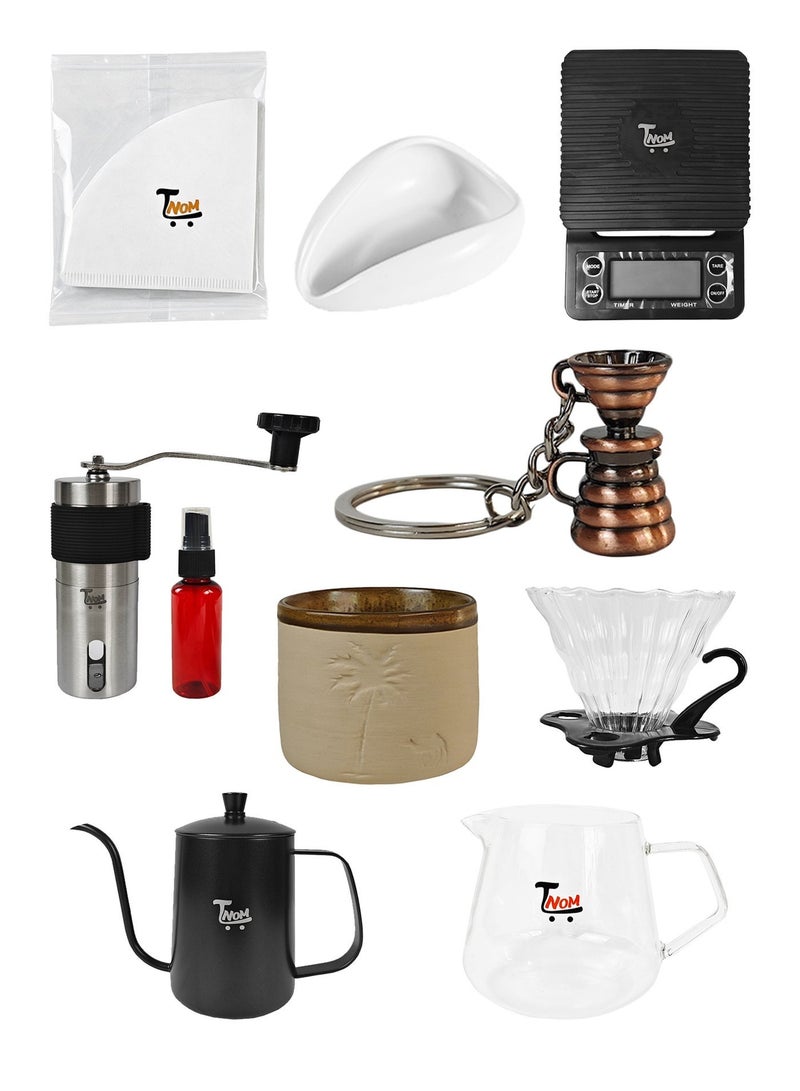 تنوم مجموعة أدوات تقطير V60 - طقم كامل من 9 قطع لتحضير القهوة المختصة - Image 2