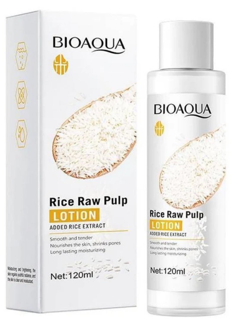 بيو أكوا مجموعة مكونة من خمس قطع من جل التقشير ولب الأرز الخام وكريم الوجه ومنظف وغسول وتونر - Image 4