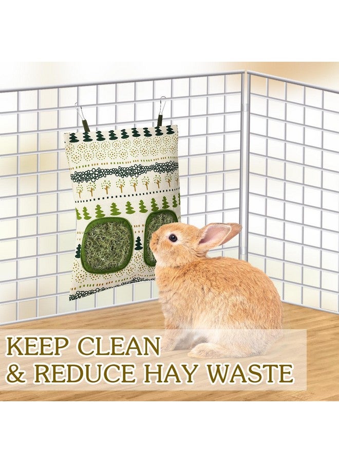 UPINS 3 Hay Bag for Rabbits - 2-Hole Hanging Hay Feeder for Rabbits, Chinchillas, Hamsters & Small Pets - Image 5