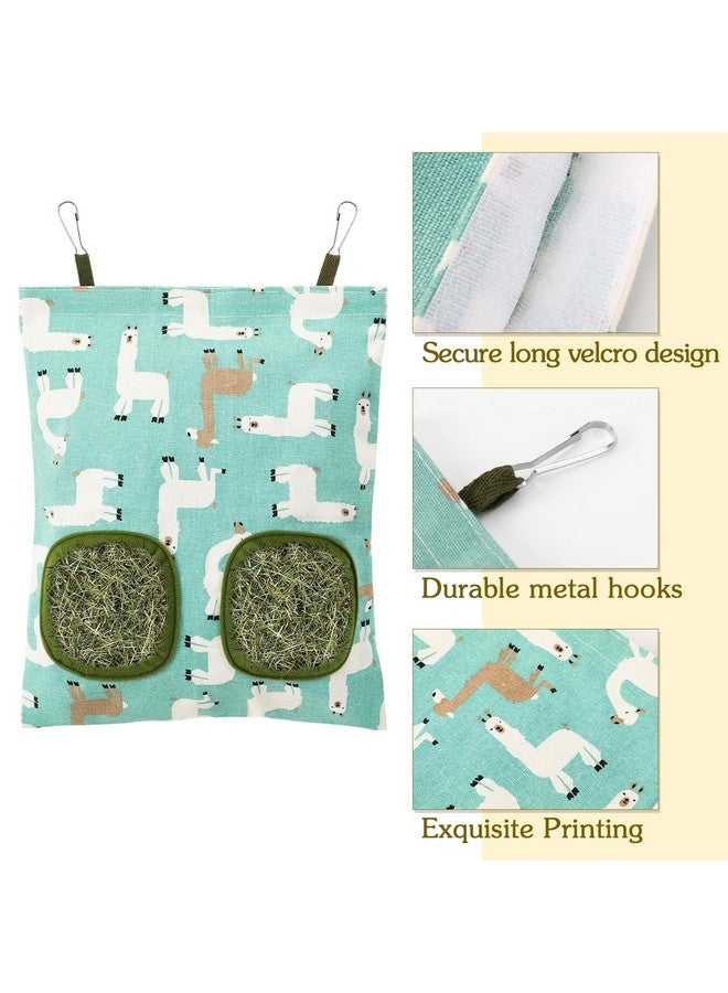 UPINS 3 Hay Bag for Rabbits - 2-Hole Hanging Hay Feeder for Rabbits, Chinchillas, Hamsters & Small Pets - Image 3