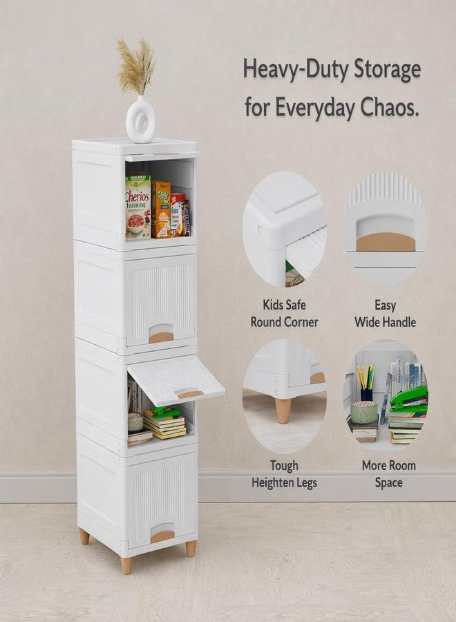 Radiant Plastic Foldable Organizer for Clothes, Modular Kitchen Storage Rack, Multipurpose Wardrobe, Space Saving Closet, Stackable Cabinet - Image 4