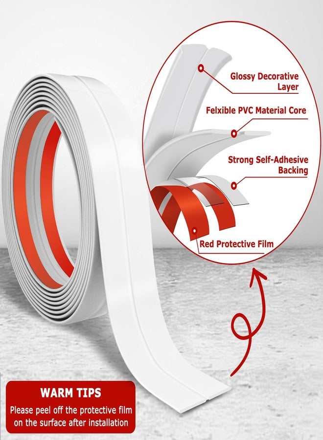 LSGCQ Flexible Wall Corner Protector, Peel and Stick Wall Corner Protector Edge Protector Self Adhesive Wall Strip Trim for Wall Edges Corner Ceiling (White, 2cm x 6m) - Image 3