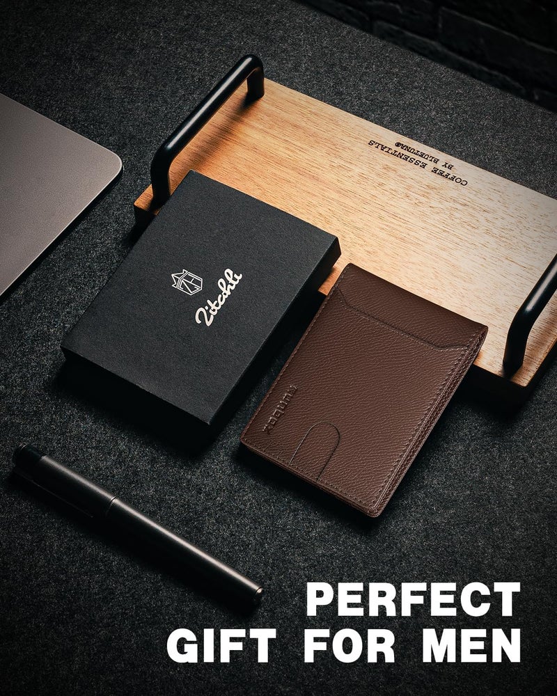 RUNBOX Novelty Wallet for Men Slim 11 Credit Card Holder Slots Leather RFID Blocking Small Thin Men's Wallet Bifold Minimalist Front Pocket Large Capacity Gift Box - Image 5