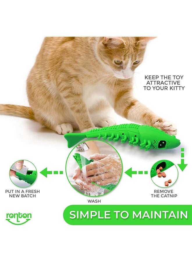 HY Cat Toothbrush Catnip Toy,Interactive Rubber Dental Care for Pet Kitten Kitty, Crayfish-Shaped Safe Chewing Toy Tooth Cleaning Resistant Cat Toy - Image 5