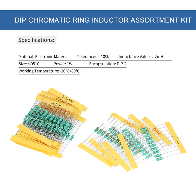 DIP Inductor 200 Pcs - 20 Different Inductance Values (10 Pcs Each) Inductor for Power Supplies Radios RF Transmitters Receivers Oscillators Telephones Electronic Circuits - Image 4