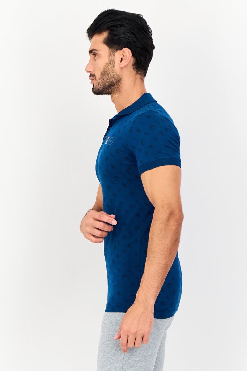 Puma x One8 Men Slim Fit Allover Print Short Sleeve Outdoor Polo Shirt, Multicolor - Image 2