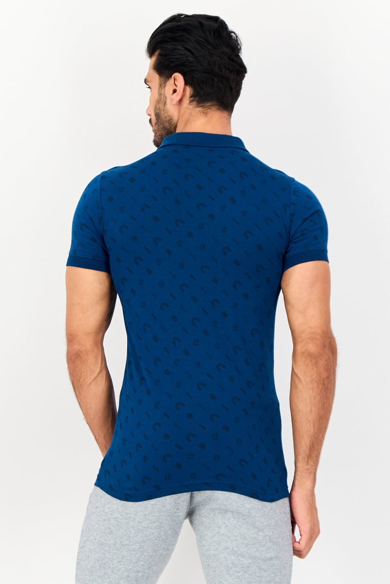 Puma x One8 Men Slim Fit Allover Print Short Sleeve Outdoor Polo Shirt, Multicolor - Image 3