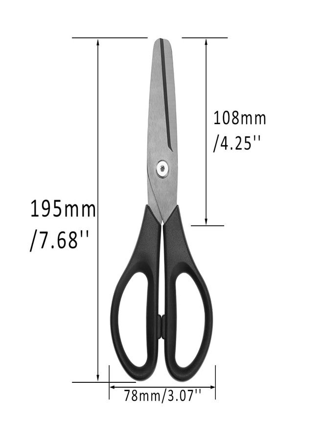MEI YI TIAN All Purpose Ceramic Scissors 8" Black Straight Shears Non-Sticking Sharp Blade Comfort ABS Grip Blunt Tip Safety Cutting Tool for Office School Crafting Kitchen - Image 2