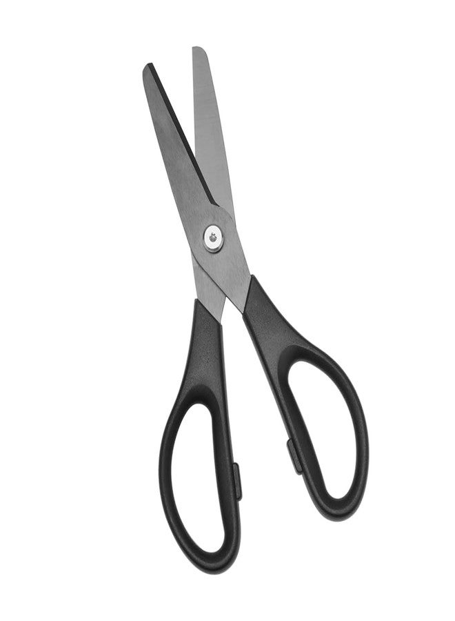 MEI YI TIAN All Purpose Ceramic Scissors 8" Black Straight Shears Non-Sticking Sharp Blade Comfort ABS Grip Blunt Tip Safety Cutting Tool for Office School Crafting Kitchen - Image 1