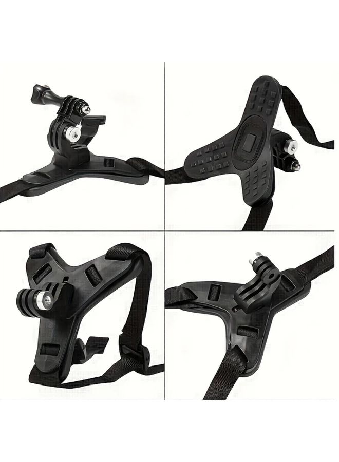 Black Helmet Chin Strap Mount For Action Cameras Secure Adjustable Motorcycle Mount - Image 4