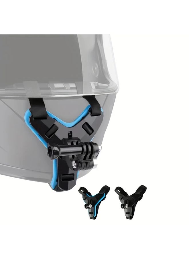 Black Helmet Chin Strap Mount For Action Cameras Secure Adjustable Motorcycle Mount - Image 5