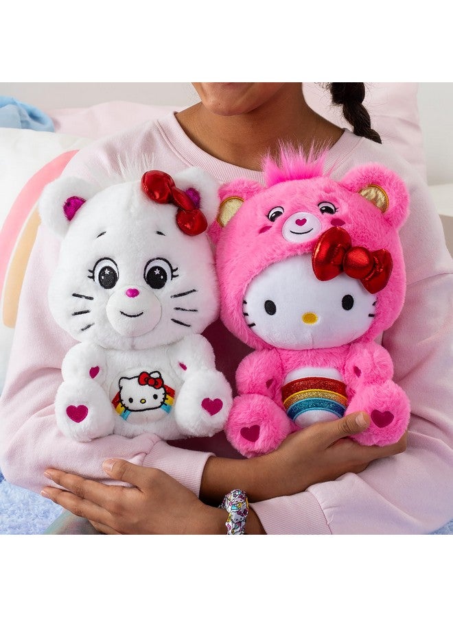 Care Bears Hello Kitty Loves Cheer Bear 10" Collectible Plush 2-Pack - Soft, Huggable Material! - Image 4