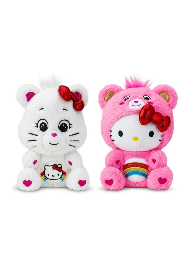 Care Bears Hello Kitty Loves Cheer Bear 10" Collectible Plush 2-Pack - Soft, Huggable Material! - Image 2