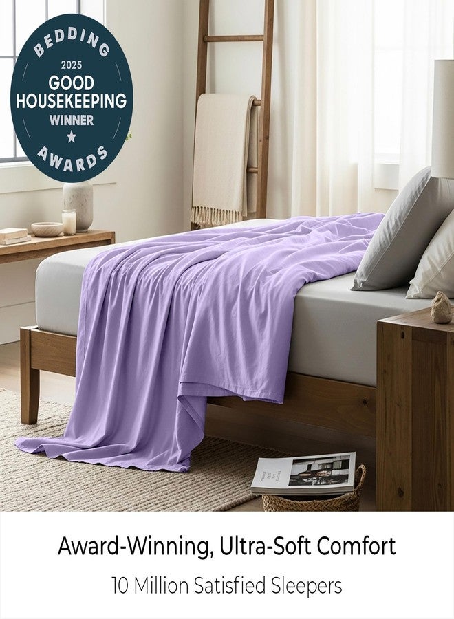Mellanni Twin Size Flat Sheet - Iconic Collection Bedding - Hotel Luxury, Extra Soft, Cooling - Wrinkle, Fade, Stain Resistant - 1 Flat Sheet Only (Twin, Violet) - Image 3