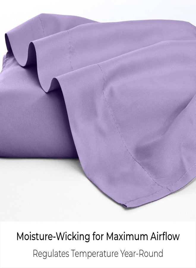 Mellanni Twin Size Flat Sheet - Iconic Collection Bedding - Hotel Luxury, Extra Soft, Cooling - Wrinkle, Fade, Stain Resistant - 1 Flat Sheet Only (Twin, Violet) - Image 4