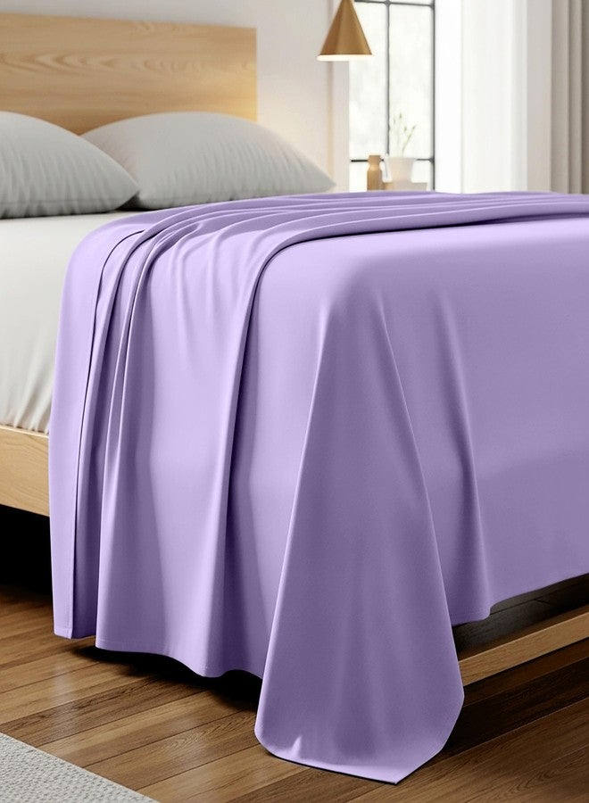 Mellanni Twin Size Flat Sheet - Iconic Collection Bedding - Hotel Luxury, Extra Soft, Cooling - Wrinkle, Fade, Stain Resistant - 1 Flat Sheet Only (Twin, Violet) - Image 1