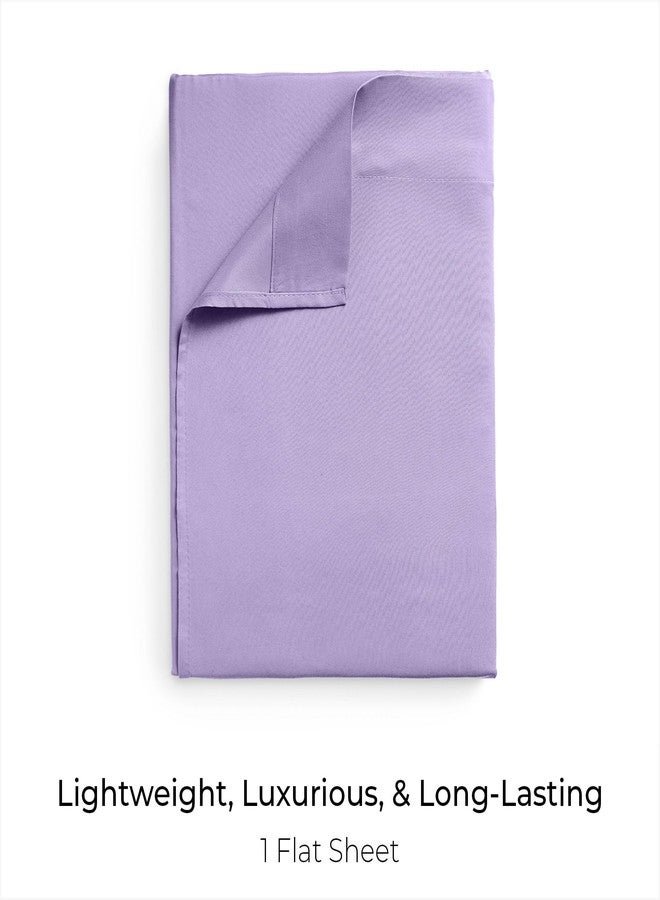 Mellanni Twin Size Flat Sheet - Iconic Collection Bedding - Hotel Luxury, Extra Soft, Cooling - Wrinkle, Fade, Stain Resistant - 1 Flat Sheet Only (Twin, Violet) - Image 2