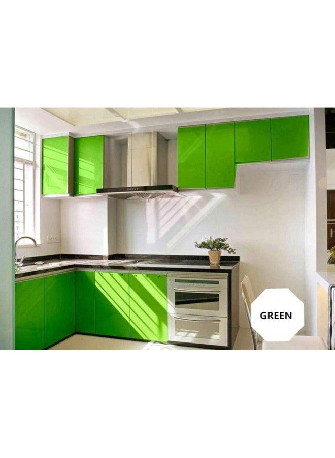 ويسدم ورق لاصق ذاتي اللصق باللون الأخضر، ورق حائط قابل للتقشير والعصا باللون الأخضر الفاتح للجدران، وخزائن المطبخ، وبطانات أرفف من الفينيل قابلة للإزالة، الحجم: 24 بوصة × 118 بوصة - Image 3