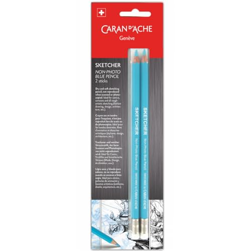 Caran d'Ache Sketcher Non-Photo Blue 2 Pc Blister Card (903.302 ) - Image 3