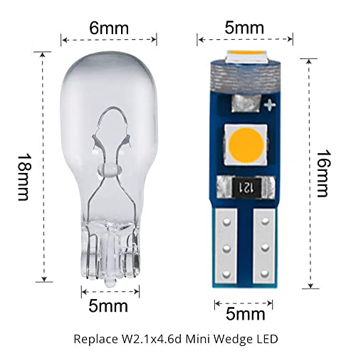 BlyilyB 10-Pack Amber T5 2721 37 74 Wedge Led Bulb PC74 Twist Sockets Replacement Dash Dashboard Lights Instrument Panel Cluster LEDS Lamps - Image 3