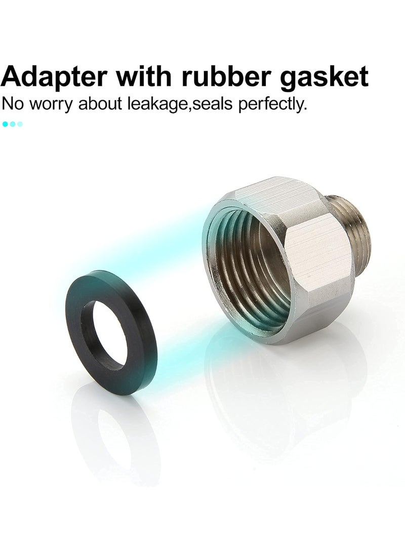 G 1/2 Female to 3/8 Male COMP Reducer Adapter, Brass Pipe Fittings Water Hose Adapter, Compression Fitting for Kitchen Bathroom Faucet, Pipe Connector with Rubber Washer,(2 Pack) - Image 3