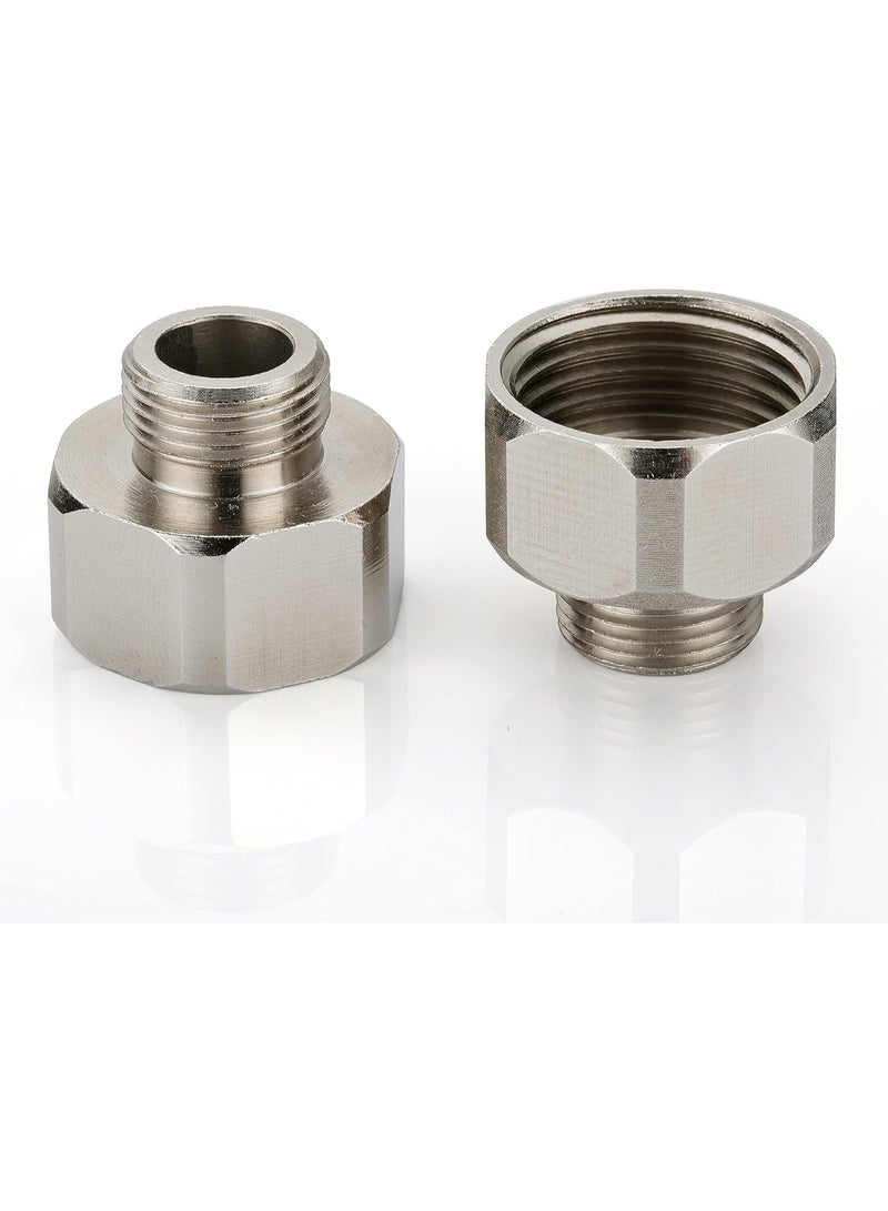 G 1/2 Female to 3/8 Male COMP Reducer Adapter, Brass Pipe Fittings Water Hose Adapter, Compression Fitting for Kitchen Bathroom Faucet, Pipe Connector with Rubber Washer,(2 Pack) - Image 5