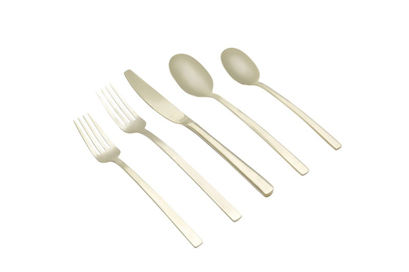 Cambridge Silversmiths Beacon Champagne Satin 20 Piece Flatware Set Service for 4 Champagne Gold