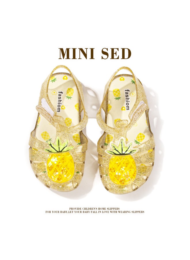 Fruit Jelly Shoes Girls Princess Sandals Soft Bottom Crystal Shoes Fruit Sandals Soft Bottom Roman Kindergarten Children's Shoes