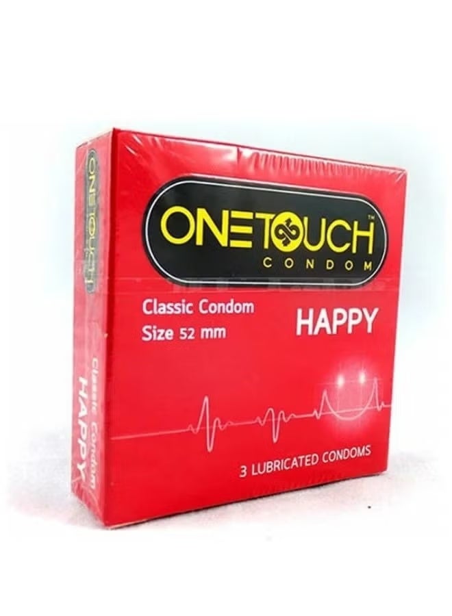 ون تاتش واقي ذكري 3 قطع - احمر - Image 1