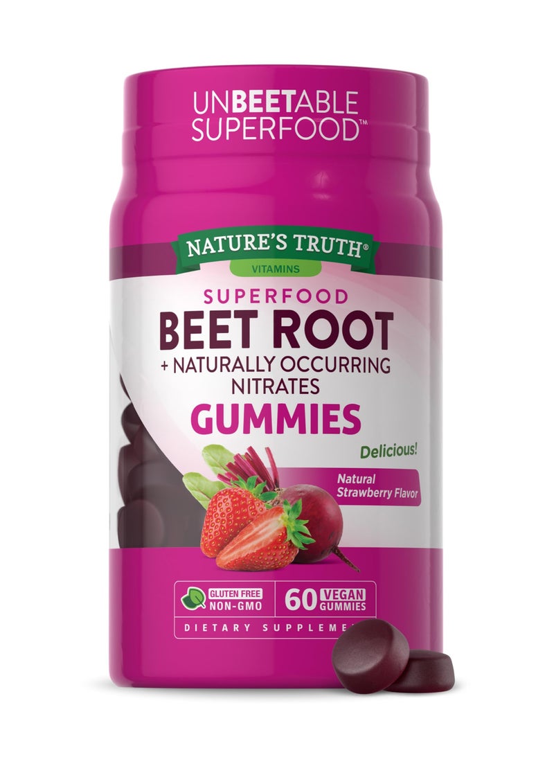 natures truth Beet Root Gummies Plus Naturally Occurring Nitrates 60's 