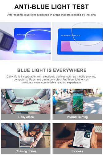 ABETOS Aviator Reading Glasses for Women Men Blue Light Blocking Oval Retro Fashion Double Bridge Computer Reader, Bright Black+1.0 - Image 5