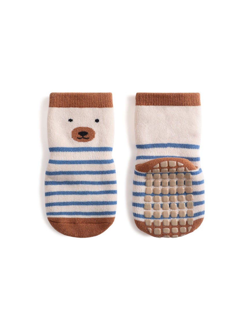 Generic - 2 Pairs Baby Non-skid Floor Socks Toddler Newborn Infant Non Slip Socks with Grips Anti-Slip Cartoon Design Silicone Anti-Skid And Not Easy To Fall Suitable For 1-3 Years Old - Image 1
