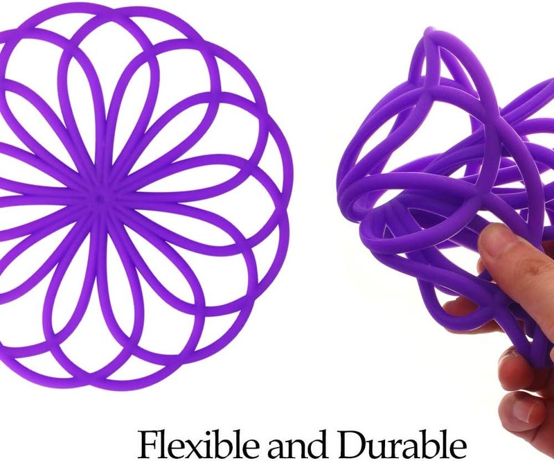 ME.FAN MEFAN Silicone Trivet Mat  Kitchen Hot Pads for Pots  Dish  Insulated Teapot Trivet  Flexible Durable NonSlip Large Coasters 3 Set Deep Purple - Image 4