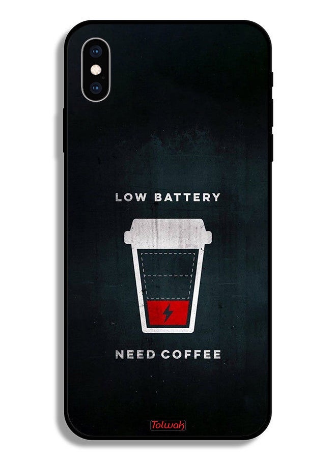 Tolwak Apple iPhone XS Max Protective Case Low Battery Need Coffee  - Image 2