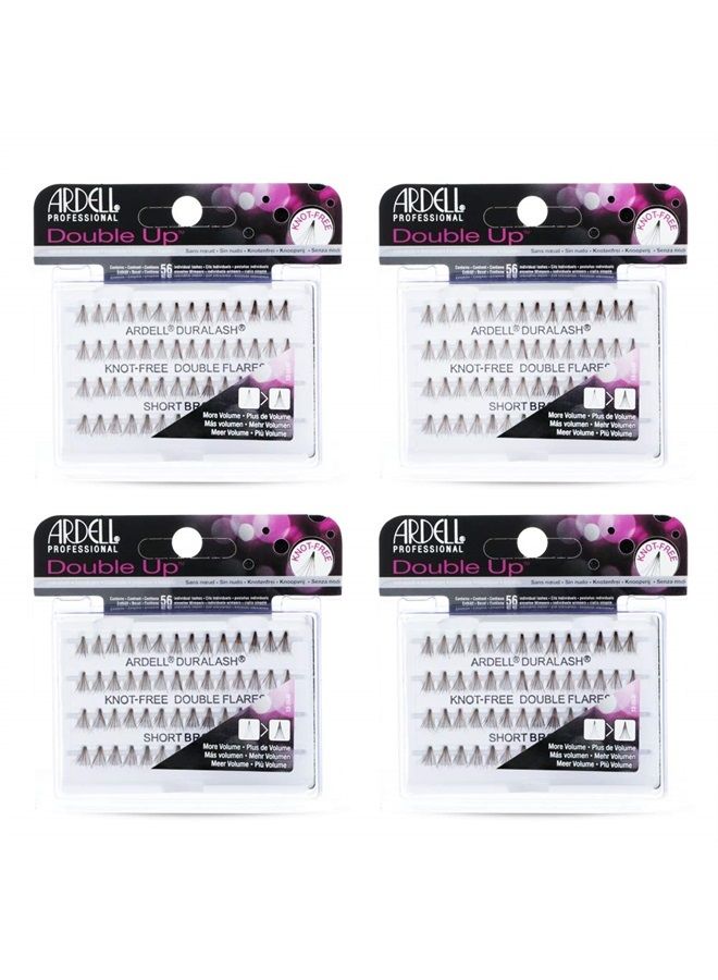 ARDELL False Eyelashes Double Up Individuals Knot-Free Short Brown 4 Pack - Image 1