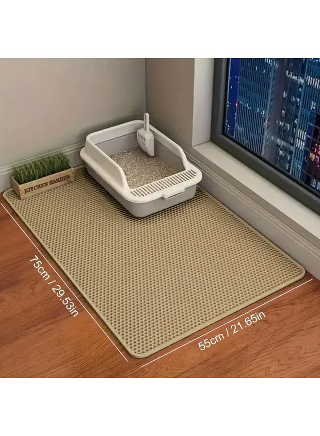 Extra Large Double Layer Cat Litter Mat XXL 47x28 Inch Black EVA Waterproof Washable - Image 5