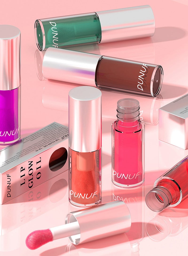 DUNUF Lip Glow Oil Deep Nourishing Moisturizing Glossy Mirror Shiny Plumping Long Lasting Lightweight Non Sticky Portable Lip Oil Lip Care to Fade Lines and Exfoliate Dead Skin for Women 3.5ml - Image 2