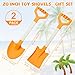 QINGLER 20 Long Sand Beach Shovels for Kids Heavy Duty Plastic Summer Sand Scoops Spades Toy Sandbox Garden Snow Digging Play Gift Set Party Bundle 2 Pack Orange - Image 4