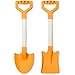 QINGLER 20 Long Sand Beach Shovels for Kids Heavy Duty Plastic Summer Sand Scoops Spades Toy Sandbox Garden Snow Digging Play Gift Set Party Bundle 2 Pack Orange - Image 2