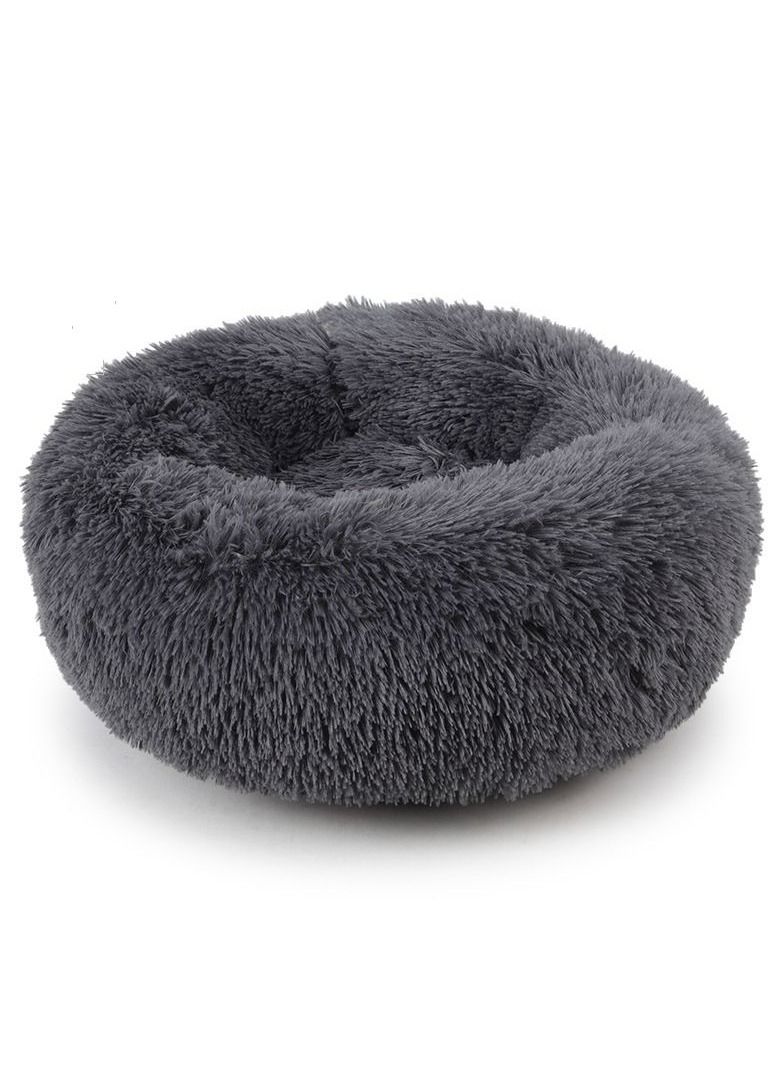 حجم كبير من القطيفة الناعمة مع سرير قابل للغسل في الغسالة ، وسرير وسادة مهدئ منفوش ومقاوم للماء 60 سم (رمادي غامق) - Image 2