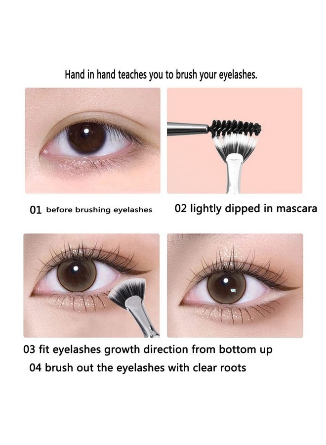 TEONEI Fan Mascara Brushes Eyelash Eyebrow Brush Makeup Brush Eye Lashes Makeup Tools Eyelash Brush Eyebrow Brush Eye Shadow Brush2Pcs(Bent) - Image 4