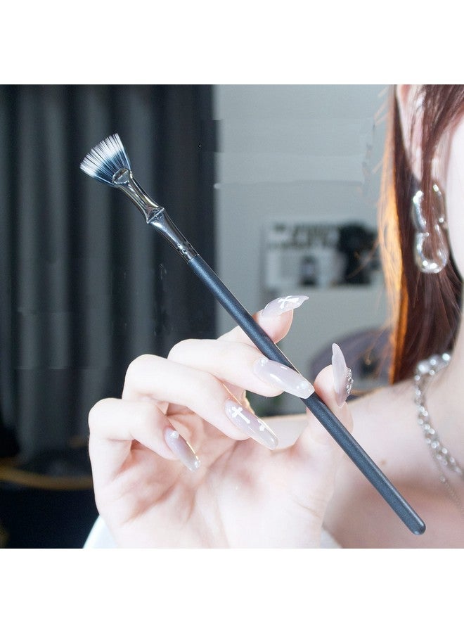 TEONEI Fan Mascara Brushes Eyelash Eyebrow Brush Makeup Brush Eye Lashes Makeup Tools Eyelash Brush Eyebrow Brush Eye Shadow Brush2Pcs(Bent) - Image 5