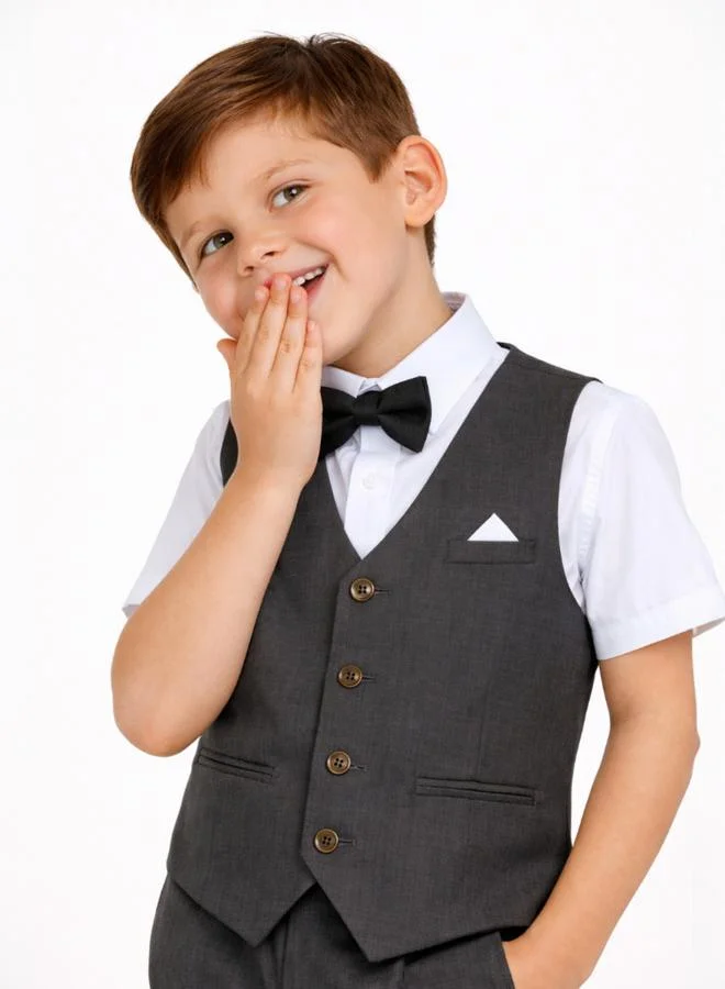 victor and jane Boys 4-Piece Waistcoat, Shirt, Trousers and Bow Tie Set