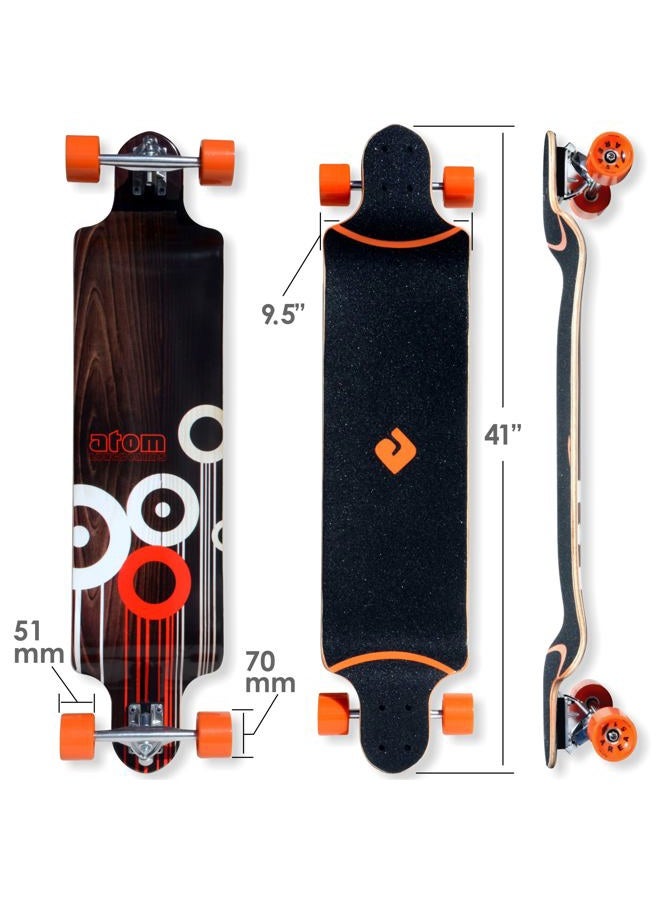 Atom Longboards Atom Drop Deck Longboard - Orange, 41 Inch - Image 2