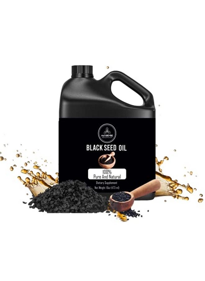 Naturevibe Botanicals - Organic Premium Black Seed Oil 32 Ounces ; 100% Virgin First Press Nigella Sativa For Immune Support ; Omega 3 6 9 ; Unrefined ; Aids Digestion ; High Thymoquinone - Image 1