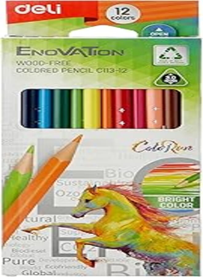 Deli coloring product colored pencil c113-12 assorted