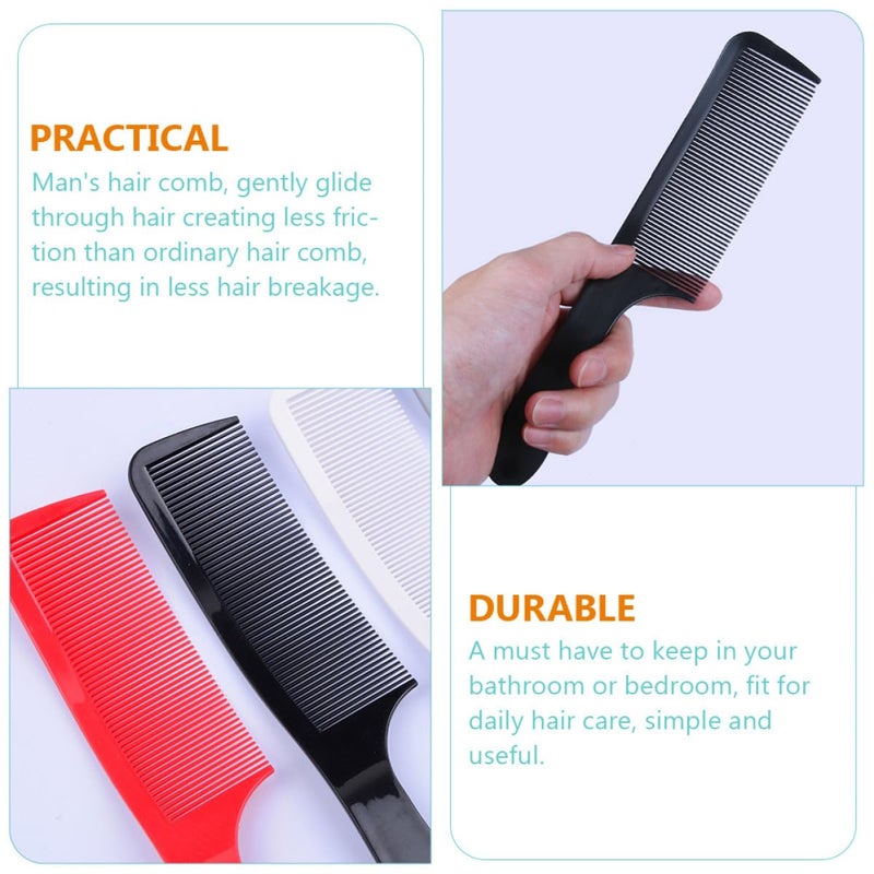 Professional Barber Combs Set 4Pcs Fine Teeth Round Handle Hair Cutting Styling - Image 4